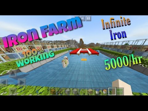 How To Make Iron Farm In MCPE|| Easiest & Efficient|| For pocket Edition - YouTube
