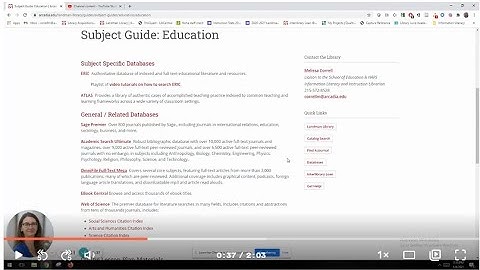 Accessing and Using Subject Guides for Education