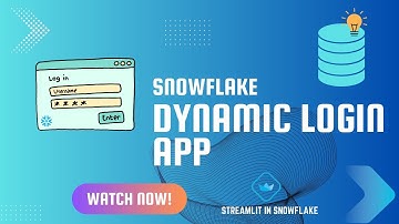 Dynamice Login Page | Streamlit in Snowflake | Native App Demo