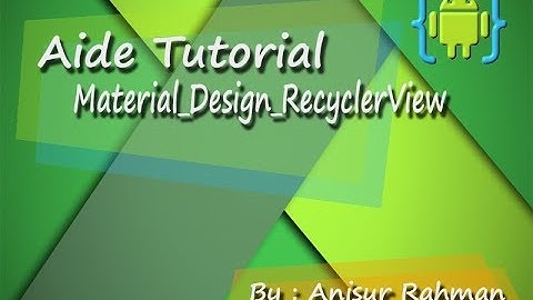 Aide Tutorial # 10_Material_Design_RecyclerView