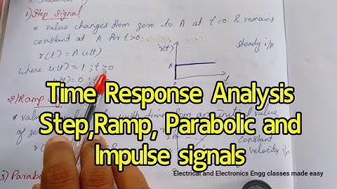 Time Response Analysis,Test signals, step ,ramp,parabolic and impulse signals, impulse response