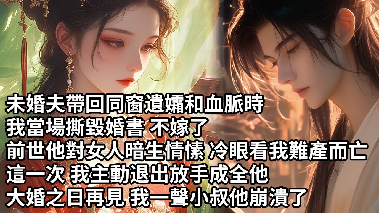 【一口氣看完】未婚夫帶回同窗遺孀和血脈時，我當場撕毀婚書 不嫁了，前世他對女人暗生情愫 冷眼看我難產而亡，這一次 我主動退出放手成全他，大婚之日再見 我一聲小叔他崩潰了