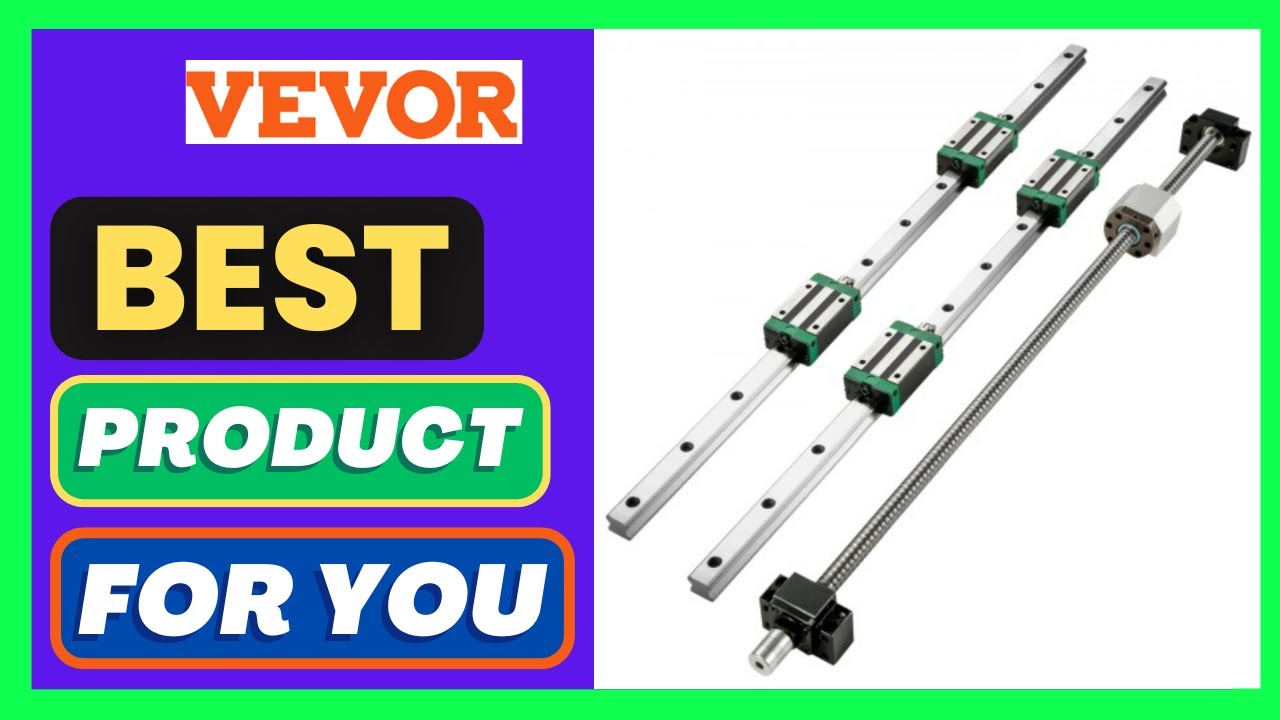 VEVOR Linear Guide Rail, 2PCS HGR20-1000mm Linear Slide Rail + 1Pcs RM1605-1000mm Ballscrew with BF