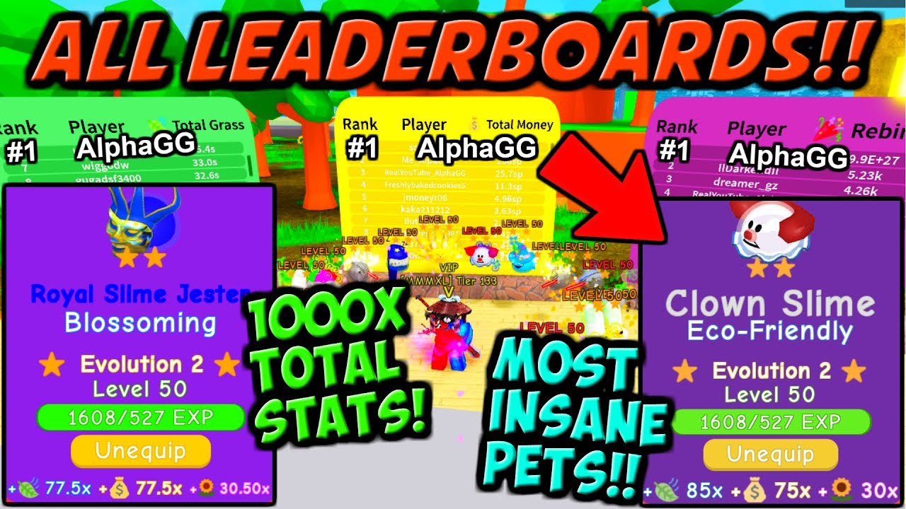 1 Leaderboard Player All 3 Best Pets Super Op Lawn Mowing Simulator Roblox - roblox bgs value list alphagg