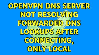 openvpn dns server not resolving forwarded DNS lookups after connecting, only local (2 Solutions!!)