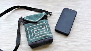 #DIY/ ЛЕГКО и БЫСТРО ШЬЕМ СУМКУ для ТЕЛЕФОНА/ МК/ Simple smartphone bag/ DIY包