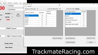 Trackmate Racing bracket Racing software screenshot 5