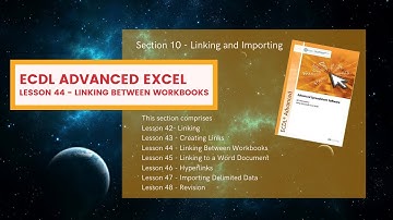 ECDL Advanced Excel Lesson 44 Linking between Workbooks