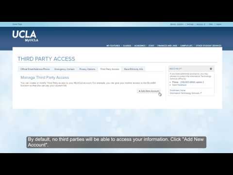 MyUCLA Tutorial: Third Party Access