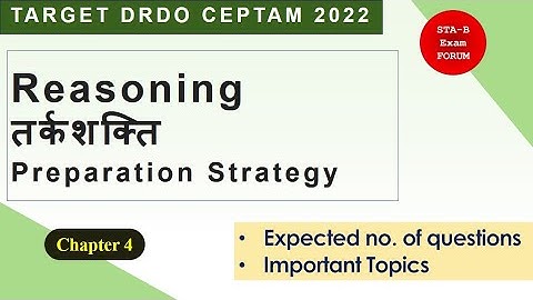 DRDO CEPTAM 10 | General Intelligence and Reasoning | Important Topics | Chapter 4 |Target  CEPTAM