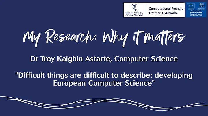 "My Research: Why it Matters" with Troy Astarte