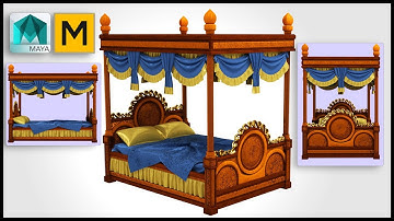 Autodesk  Maya Tutorial - How to model a Bed|(Maya, Marvelous Designer)