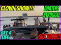 Absolute clown show at the clear lake boat ramp pontoon boat problems what a sht show