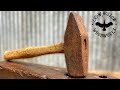 Rusty Blacksmith Hammer - Restoration and New Cross Wedged Handle