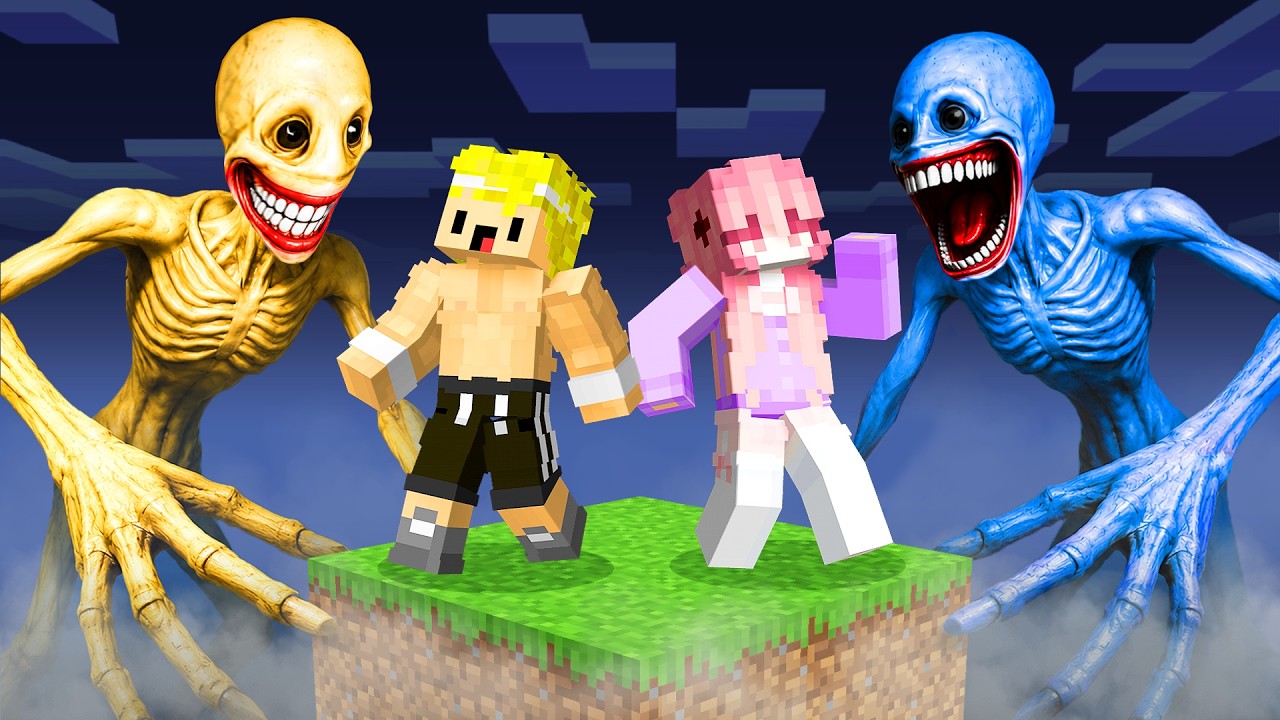 Sobreviví en UN BLOQUE de VERITY y FALSITY en MINECRAFT
