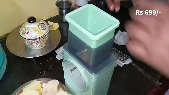 Vegetable Slicer - Round Mandoline Slicer, Grater, Shredder Salad Maker - Large Feed Port