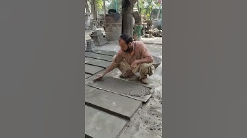 Making Grave Slab #shorts #howtomake #wowskills #cementprojects #graveslabmaking