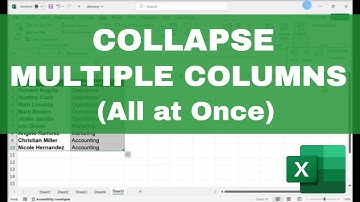 How to COLLAPSE MULTIPLE COLUMNS (All at Once) in Excel