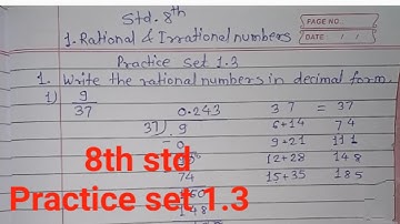 8th std practice set 1.3 Rational and irrational numbers @sjtuitionclasses8229