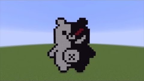 Monokuma from Danganronpa Minecraft Pixel Art