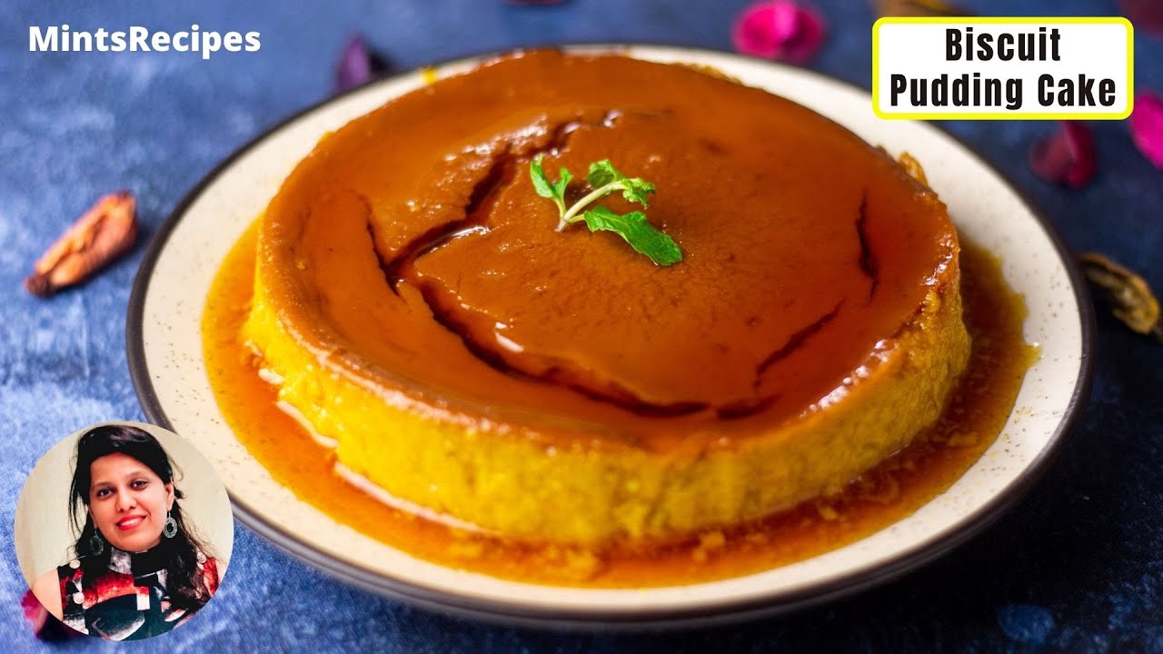 पुडिंग केक वो भी घर के बने कस्टर्ड पाउडर और बिस्कुट से | Biscuit Custard Pudding Cake | MintsRecipes