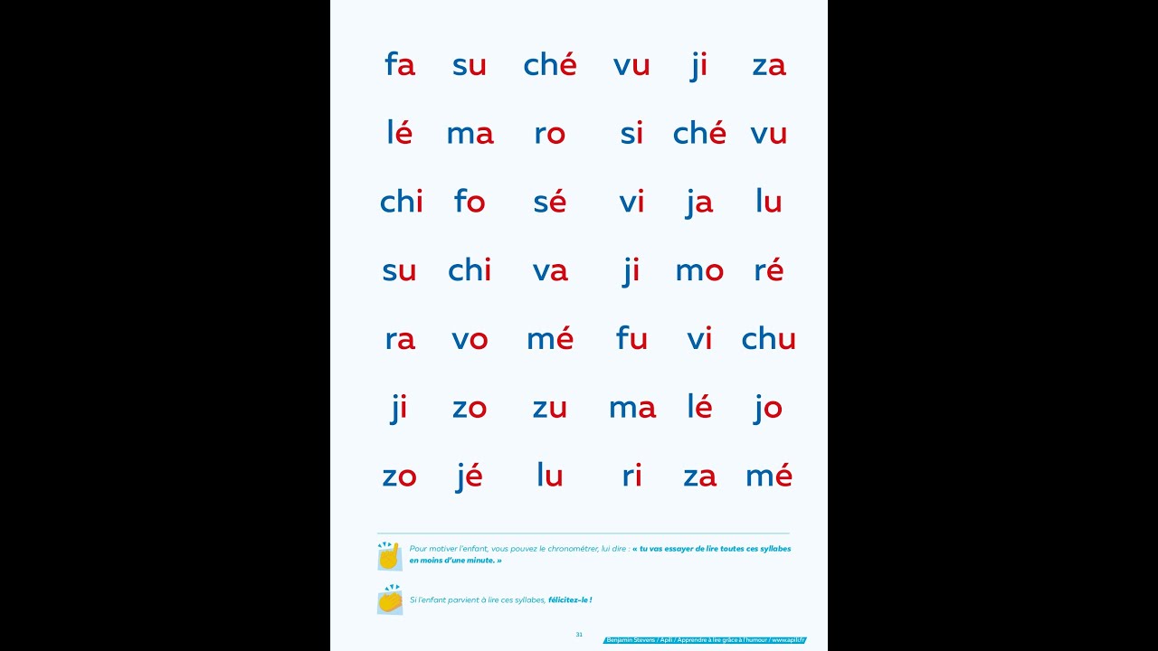 lire les syllabes avec Apili 