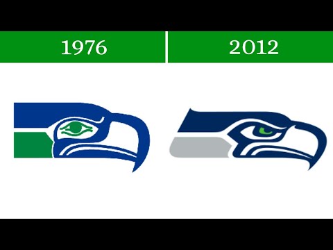 The Evolution  of SEATTLE SEAHAWKS  Logo  through the years 