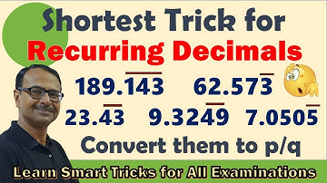 What a Short Trick !!! Express Non-Terminating Recurring Decimals as p/q #decimal #rational #numbers
