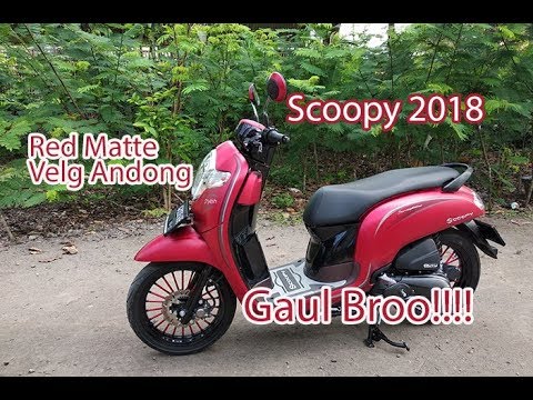  Scoopy 2019 red matte merah doff velg andong YouTube