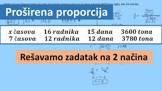 Proširena proporcija - rešavamo zadatak na 2 načina