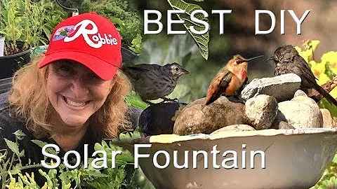 How to Make the EASY CHEAP Hummingbird Bird Bath DIY Solar Water Fountain $1 Nature for Garden