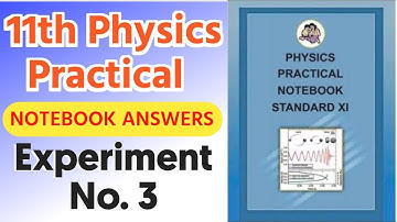 11th Physics Workbook Experiment no. 3| Maharashtra State Board#11th_Physics