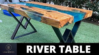 River Table in legno e resina epossidica. Un lavoro da M4KERS! Fai da te, ulivo e resina