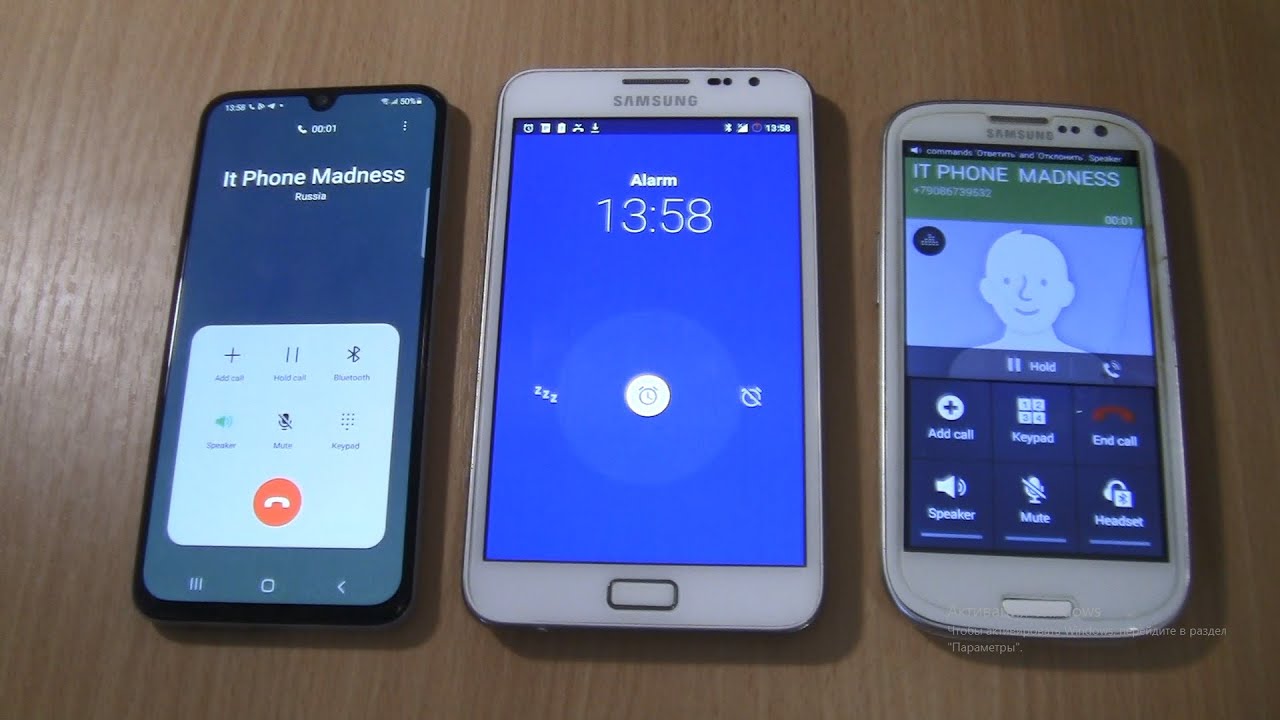 Samsung Galaxy A40+S3 duos+Note 1 cal & Outgoing call 7 alarms