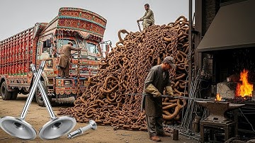Truck Axle Manufacturing process of From An Old World Strongest Anchor Chains In Factory