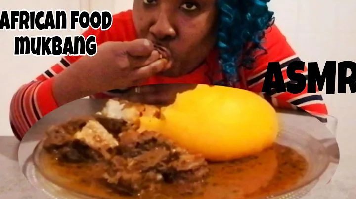 ASMR STARCH FUFU AND BANGA SOUP MUKBANG / AFRICAN FOOD MUKBANG #mukbang