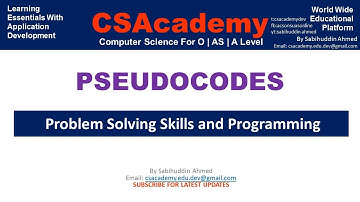 Pseudocode. By Sabihuddin Ahmed Siddiqui