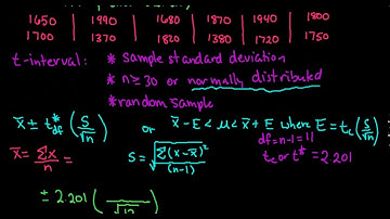 Constructing a t-Interval -TI-84 - Data Given