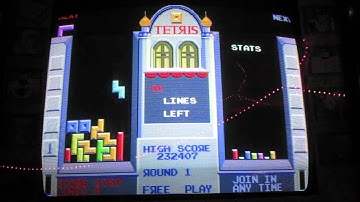 Atari Tetris Arcade Game Review - Cabinet - 1988