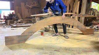 Curved Woodworking Ingenious Skills&Techniques Young Worker | Extremely Beautiful Wooden Curved Wall