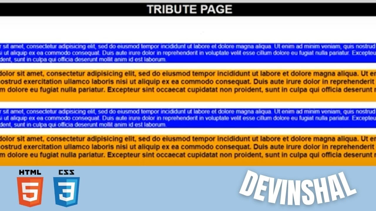 HOW TO BUILD TRIBUTE PAGE IN HTML CSS FOR BEGINNERS TUTORIAL 2022 ...