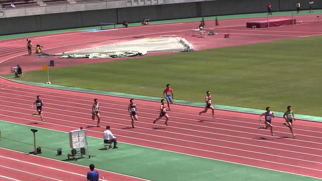 東日本実業団2015男子200m予選1組 川面聡大 21.12(+1.5) YouTube