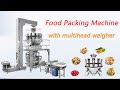Automatic food packaging machine with multihead  weigher