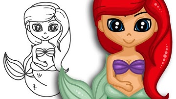 How to draw Ariel | The Little Mermaid | Step By Step Drawing