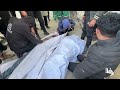 وداع وتشييع شهيدين ارتقيا في هجوم إسرائيلي استهدف مجموعة من المواطنين شرق مدينة غزة