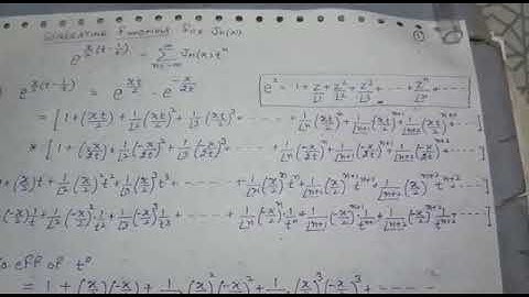 Generating function & Recurrence relations of Bessels function