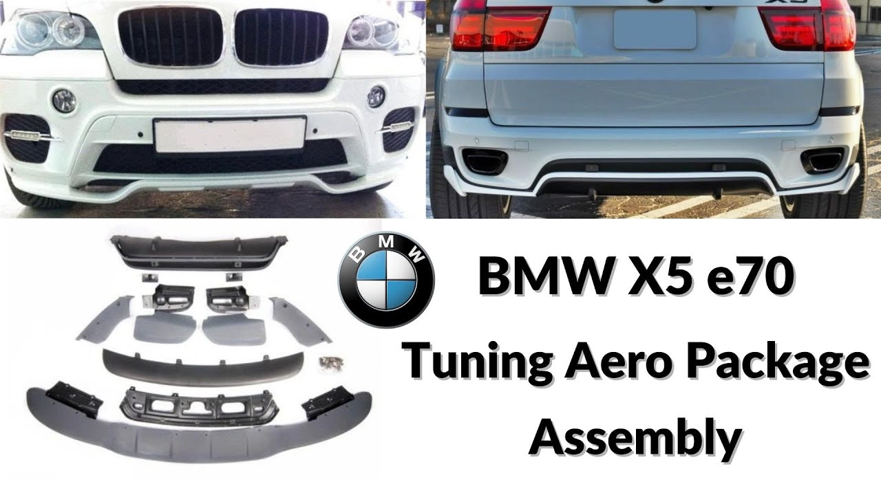 BMW X5 e70 tuning Aero package assembly LCI models. Front and rear bumper  spoilers. 