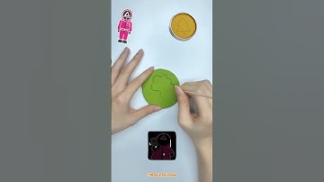 Making Squid Game Dalgona Candy Clay 🍬🦑 DIY Clay Challenge #diyclay   #oddlysatisfying #squidgame2