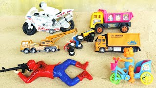 truck crane helicopter dumper | Spiderman toy dinosaur | cng auto rickshaw toy bike |