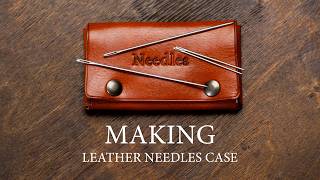 Making leather needles case. Leather craft